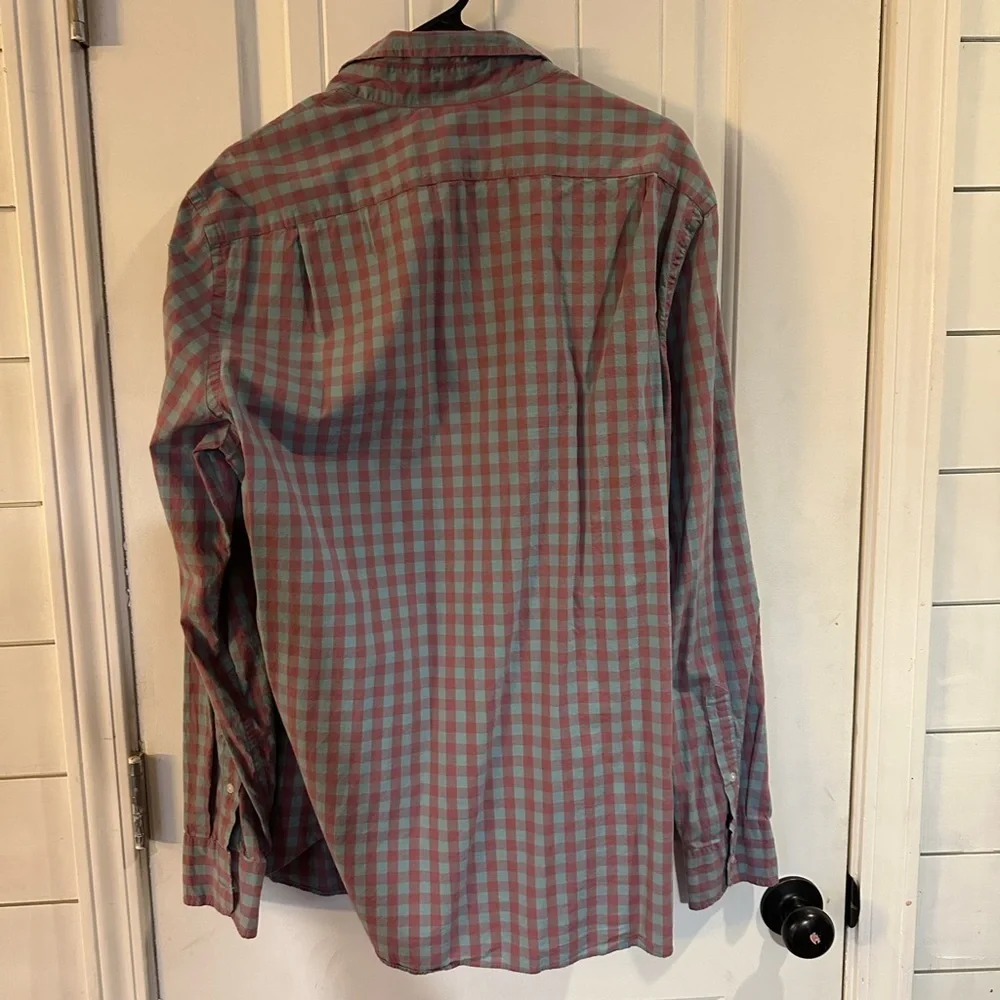 J. Crew Men's Plaid Shirt - Red and Green